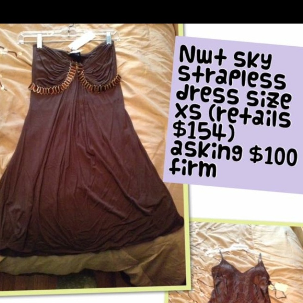 New Sky Strapless dress size xs